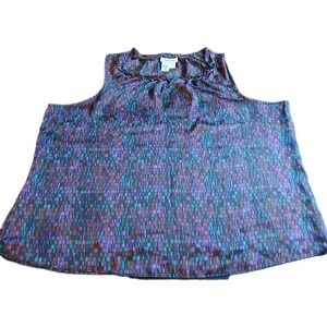 Coldwater Creek XXL Sleeveless Braided Neckline Blouse Top Shirt Women's #524C